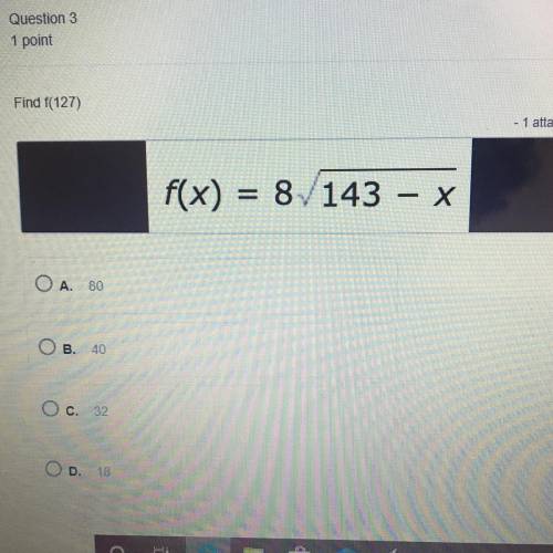 Find f(127) f(x) = 8 /143 – x