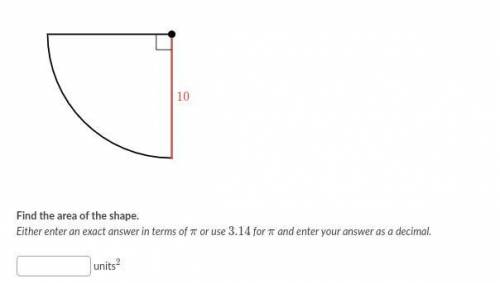 Find the area of the shape.