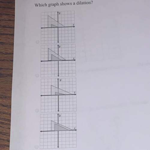 Which graph shows dilation?