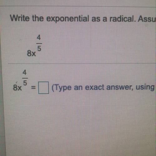 Write the exponential as a radical.