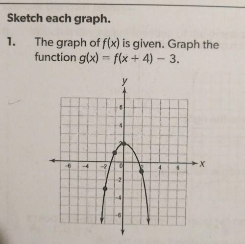 G(x)=f(x+4)-3need help please I want to learn it I just don't get the question. can you please help