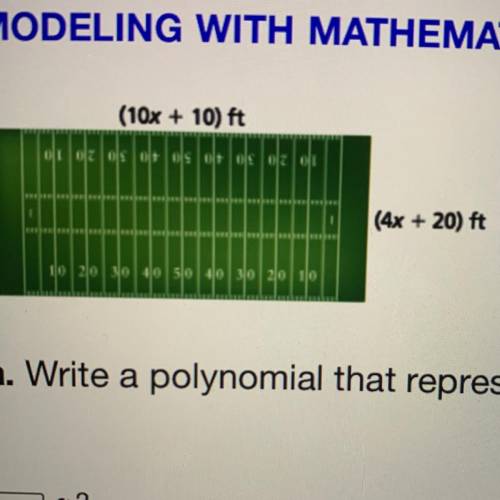Write a polynomial that represents the area of the football field. Write your answer in standard for