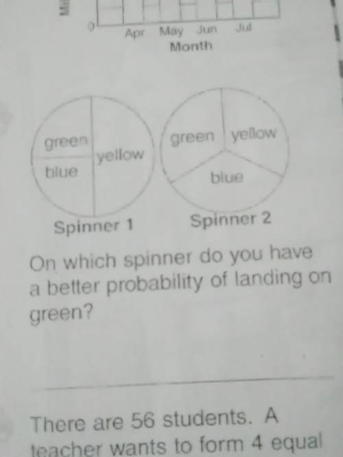 On which spinner do you have a better probability of landing on green?