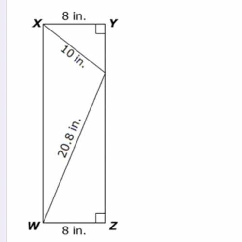 Rectangle XYZW is shown at right. What is the approximate length of segment YZ? A. 25.2 in B. 30.8 i