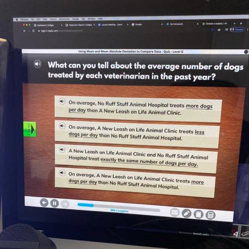 What can you tell about the average number of dogs treated by each veterinarian in the past year?