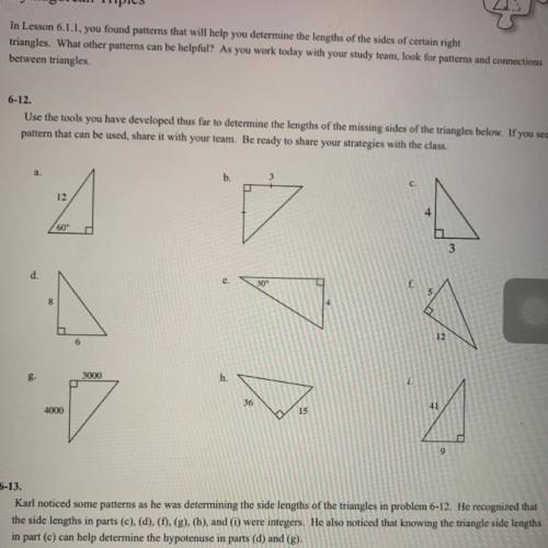 I need to know all the answers to the triangles A- I