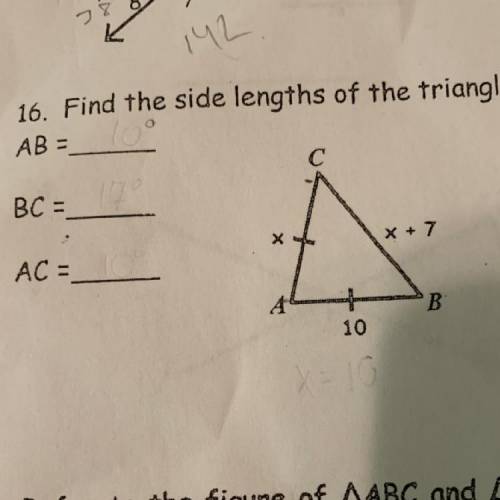 Find the lengths of the triangle.