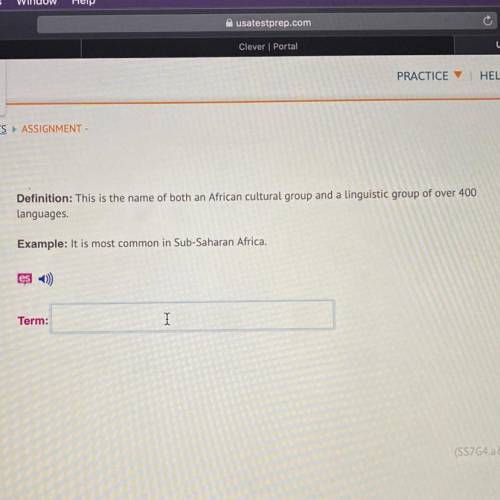 PLEASE SOMEONE HELP ME WITH THIS QUESTION !!  This is the name of both an African cultural group and