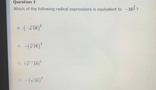 Which of the following radical expressions is equivalent to....