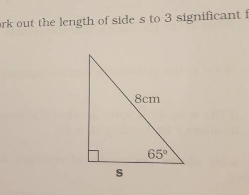 7. Work out the length of side s to 3 significant figures.