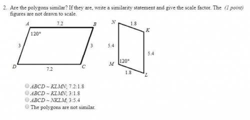 Are the polygons similar? If they are, write a similarity statement and give the scale factor. The f