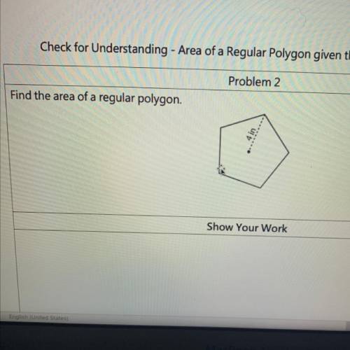 Find the area of a regular polygon