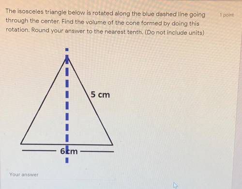 Please help! (Similar questions on my page too) The isosceles triangle below is rotated along the bl