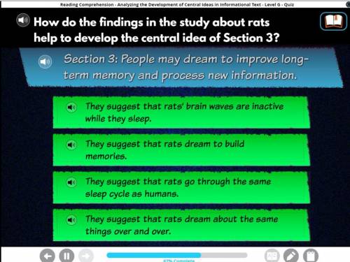 How do the findings in the study about rats help to develop the central idea of section 3? Section 3
