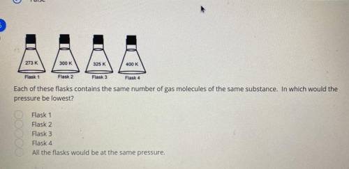 I’m which flask would the pressure be the lowest?