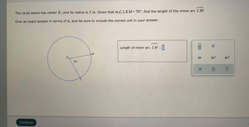 Please use correct unit in answer finding Arcs- Circles- ect