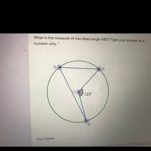 What is the measure of inscribed angle ABD?