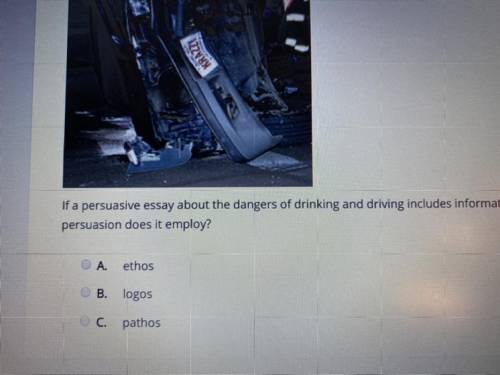 If a persuasive essay about the dangers of drinking and driving includes information on the plight o