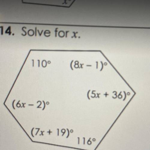 Solve for x. Geometry