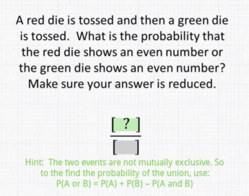 A red die is tossed and then a green die is tossed what is the probability that the red die shows an