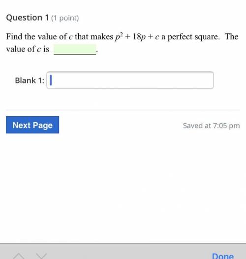 What’s the value of c if p2+18p+c