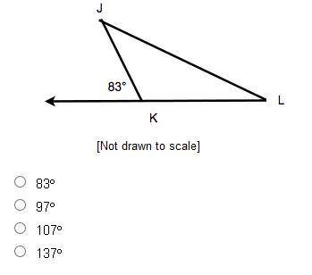 What is the measure of angle ∠JKL?