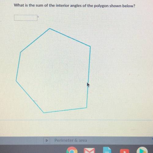 What is the sum of the interior angles of the polygon shown below?