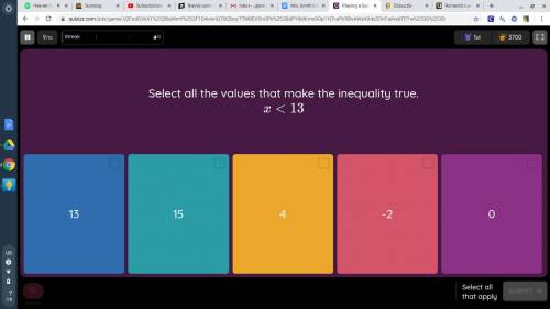 Select All The Values That Make This Inequality True