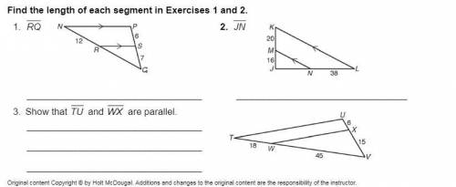 Find the length of each segment in Exercises 1 and 2.