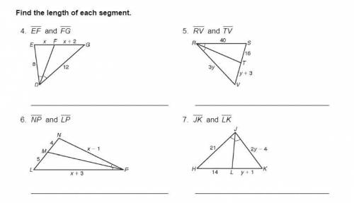 Find the length of each segment.