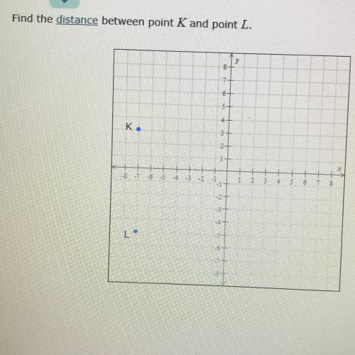 Find the distance between point K and point L.