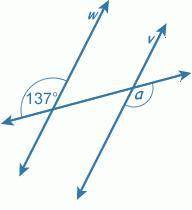 If ↔w||↔v, find the measurement of angle a. ∠a =