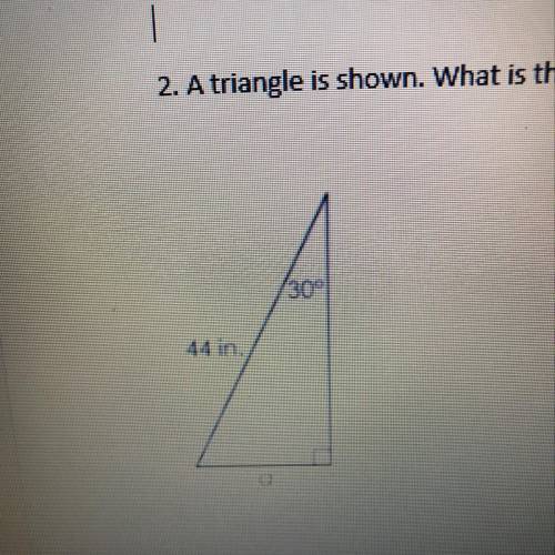 A triangle is shown. What is the length, in inches, of side a?