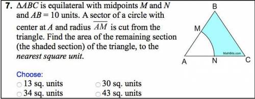 Please help with my Area of sectors and Segments Question WILL MARK BRAINLIEST!!!  15PTS!