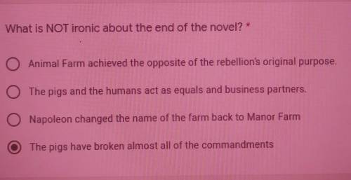 I think the answer is D, but I am unsure. It's about Animal Farm. Please help!