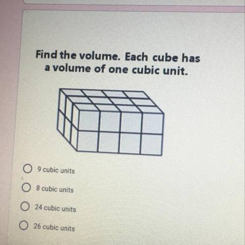Find the cubic unit make sure to put cubic units after your answer