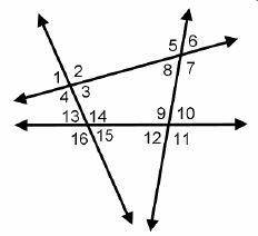 Which angles are pairs of alternate exterior angles? Check all that apply. 4 lines intersect to form