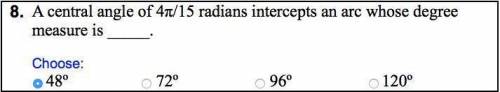 Arc Length and Radians question- please help! Will mark brainliest! Is 20pts! *IS DUE TODAY! The ans