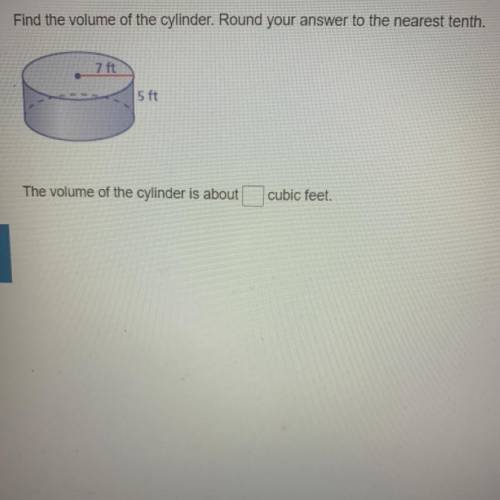 Find the volume of the cylinder. Round your answer to the nearest tenth.