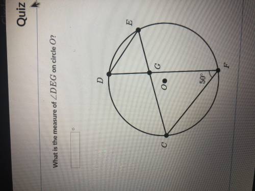 What is the measure of angle DEG on circle O? Please help! Picture included!
