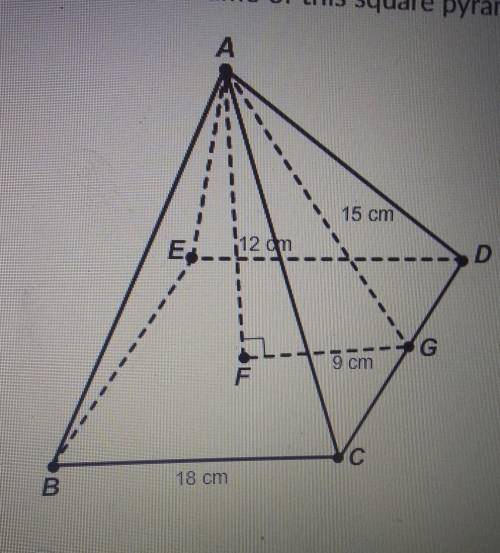 What is the volume of this square pyramid?please help