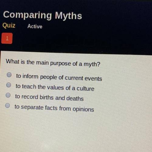 What is the main purpose of a myth