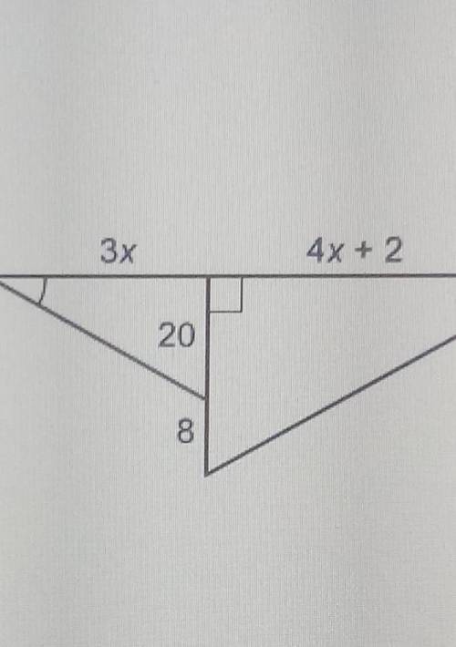 The two trangles are similarWhat is the value of x?4x + 2Enter your answer in the boxx =?