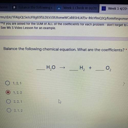What are the coefficients of this chemical equation?