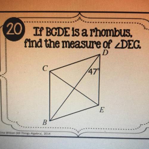 If BCDE is a rhombus, find the measure of