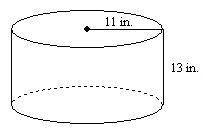 Find the surface area of the cylinder to the nearest whole number. The figure is not drawn to scale.