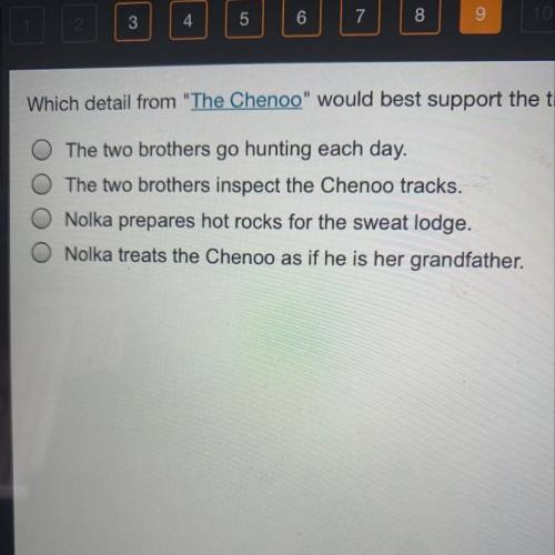 Which detail from “The Chenoo” would best support the theme “difficult situations require courage”?