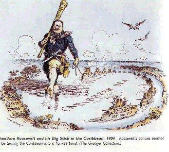 This cartoon is referring toA) Big Stick Diplomacy. B) Jingoism. C) The Teller Amendment. D) The Ope
