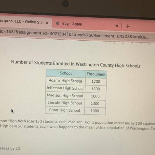 Adams High and Jefferson High both lose 150 students each, Madison High's population increases by 10