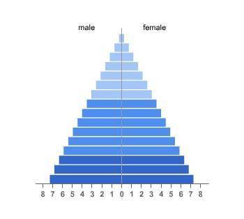 Which prediction is true based on this population pyramid? The population is growing rapidly. The po